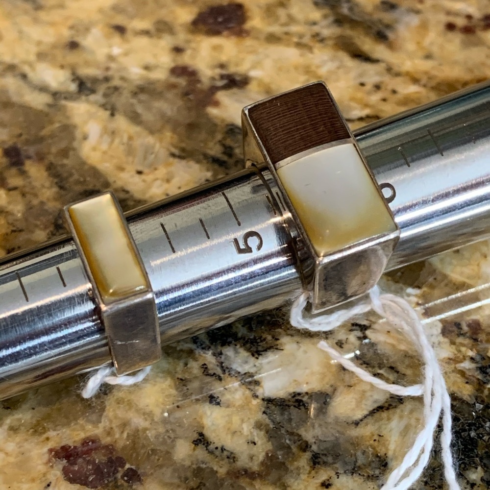 Custom Sterling Silver Wood Grain & Stone Rings